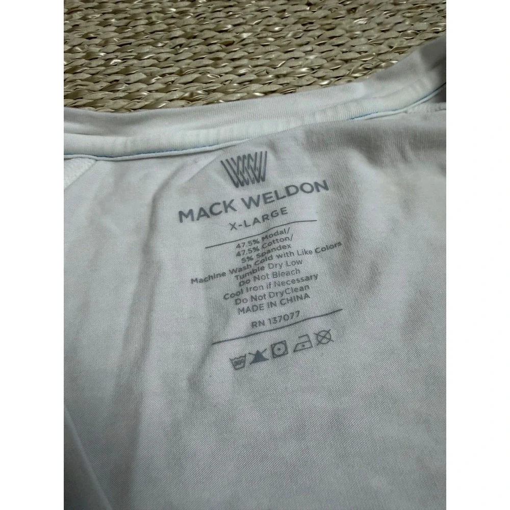 Mack Weldon Mens XL White 18-Hour Jersey V-Neck Short Sleeve Undershirt T-Shirt